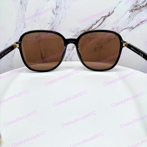 New MIU MIU Sunglasses MU B01S 16K90Q Black Brown Lens Oversized Pillow Square main image 8